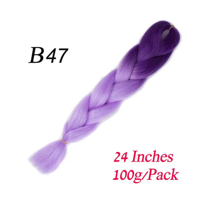 Synthetic Braiding Hair Pre Stretched Jumbo Braid Hair Extensions 24 inch  Kanekalon Hair For African Braids 100g