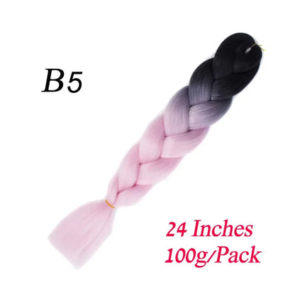 Synthetic Braiding Hair Pre Stretched Jumbo Braid Hair Extensions 24 inch  Kanekalon Hair For African Braids 100g