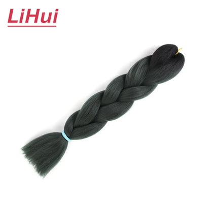 24 Inches Synthetic Braiding Hair Jumbo Braid Ombre Jumbo Hair Extension For Women DIY Hair Braids Purple Pink Yellow Gray