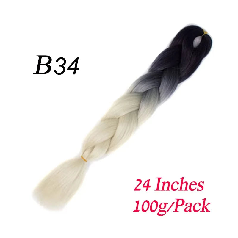 Synthetic Braiding Hair Pre Stretched Jumbo Braid Hair Extensions 24 inch  Kanekalon Hair For African Braids 100g