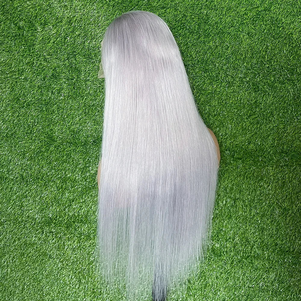 Grey 613 Colored 13x6 Transparent Lace Frontal Wigs Human Hair Wig Brazilian Remy Hair Glueless Full Lace Wigs