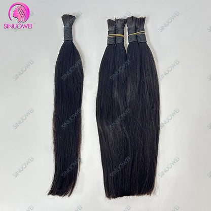 3 Bundles Braiding Bulk 100% Human Hair Bone Straight Unprocessed Human Hair Extensions 1/3 Bundles Brazilian Hair For Braiding
