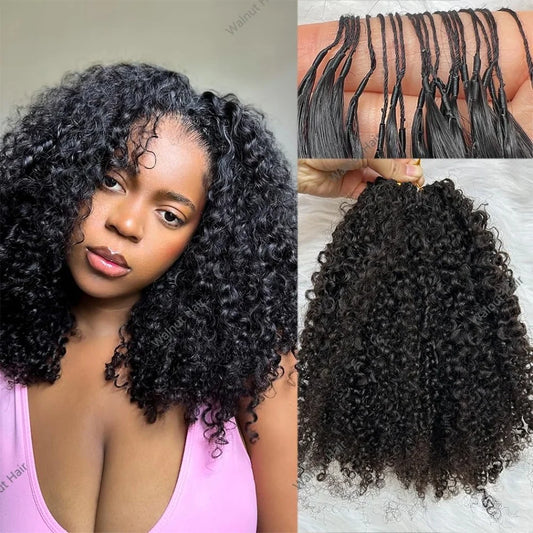 Kinky Curly Hair Pre-Separated Multi-Textured Afro Kinky Curly Feather Crochet Human Braiding Human Crochet Hair