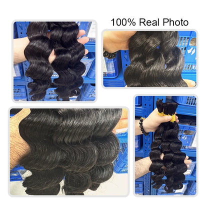 Loose Deep Human Braiding Hair 100g/pc Natural Black Curly Bulk Human Hair for Braiding No Weft Unprocessed Brazilian Human Hair