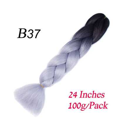 Synthetic Braiding Hair Pre Stretched Jumbo Braid Hair Extensions 24 inch  Kanekalon Hair For African Braids 100g