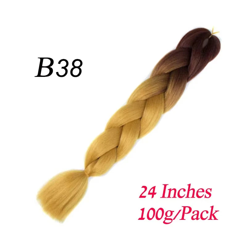 Synthetic Braiding Hair Pre Stretched Jumbo Braid Hair Extensions 24 inch  Kanekalon Hair For African Braids 100g