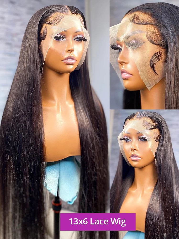 40 Inch Bone Straight Lace Front Wigs Human Hair 13x4 13x6 HD Lace Frontal Wig 360 Full Lace Wigs Brazilian Pre-plucked
