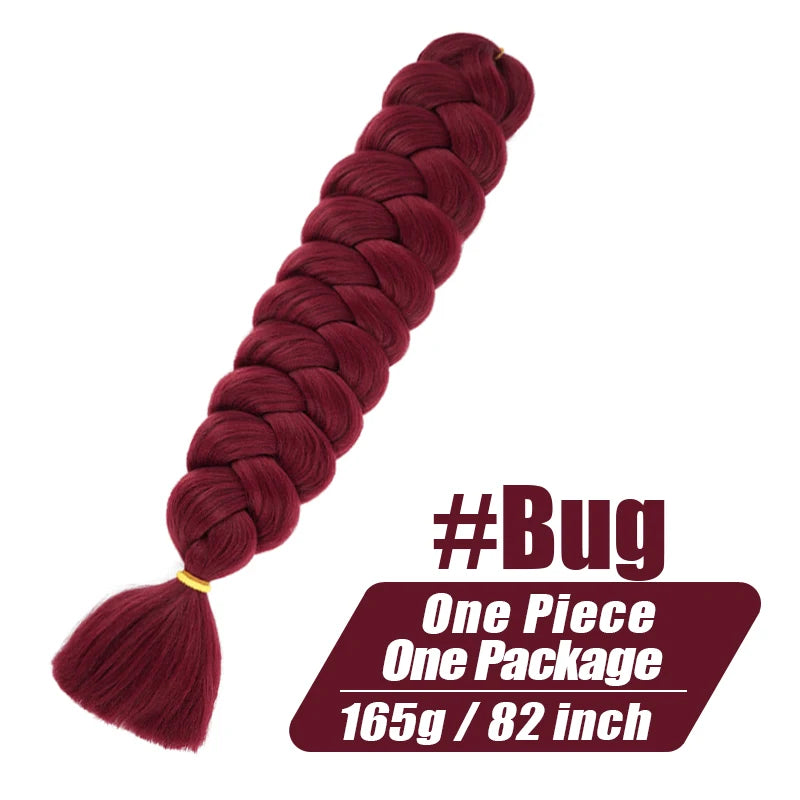 82 Inch Long Kanekalon Jumbo Braiding Hair Synthetic Braids Crochet Hair Extensions 165g Pre Stretched Braid