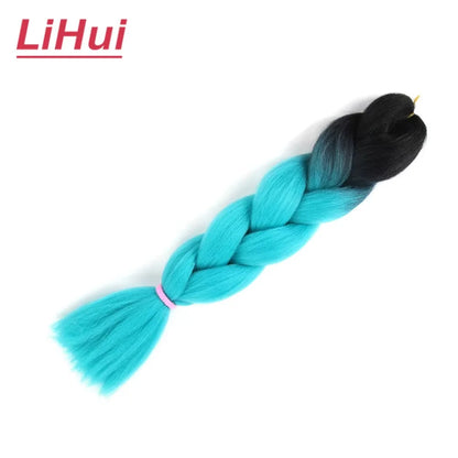 24 Inches Synthetic Braiding Hair Jumbo Braid Ombre Jumbo Hair Extension For Women DIY Hair Braids Purple Pink Yellow Gray