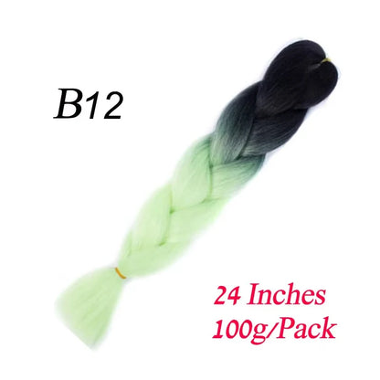 Synthetic Braiding Hair Pre Stretched Jumbo Braid Hair Extensions 24 inch  Kanekalon Hair For African Braids 100g