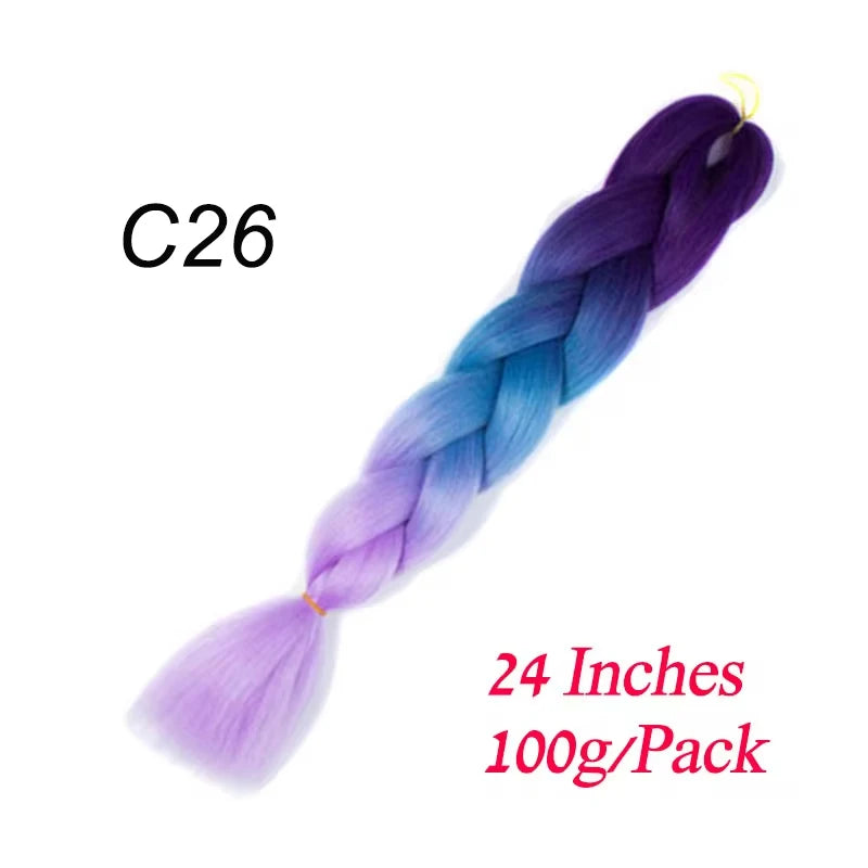 Synthetic Braiding Hair Pre Stretched Jumbo Braid Hair Extensions 24 inch  Kanekalon Hair For African Braids 100g