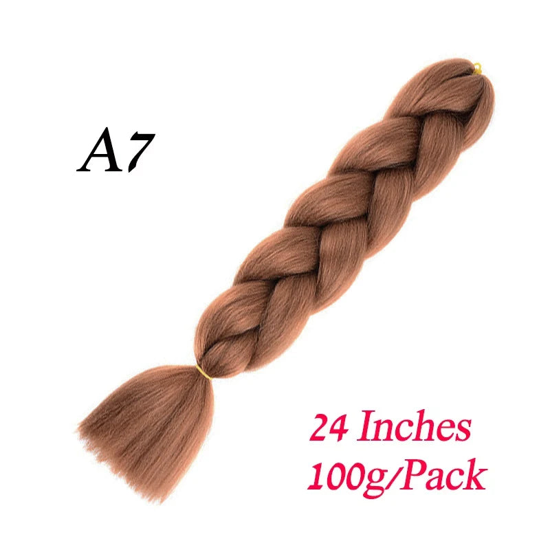 Synthetic Braiding Hair Pre Stretched Jumbo Braid Hair Extensions 24 inch  Kanekalon Hair For African Braids 100g