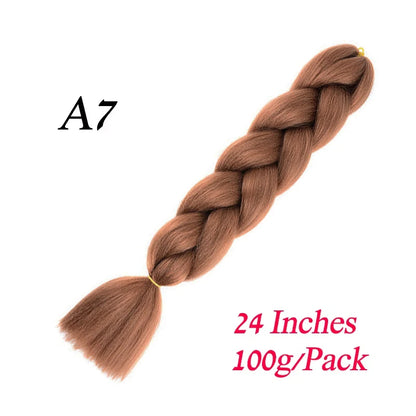 Synthetic Braiding Hair Pre Stretched Jumbo Braid Hair Extensions 24 inch  Kanekalon Hair For African Braids 100g