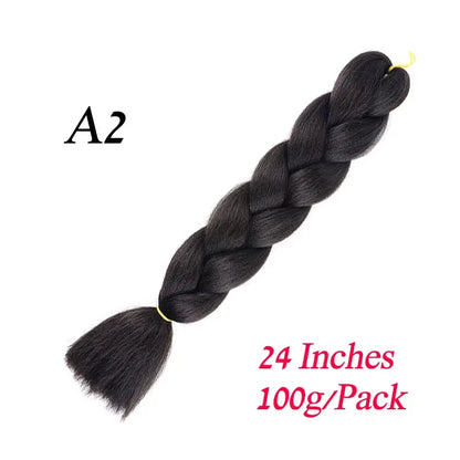 Synthetic Braiding Hair Pre Stretched Jumbo Braid Hair Extensions 24 inch  Kanekalon Hair For African Braids 100g