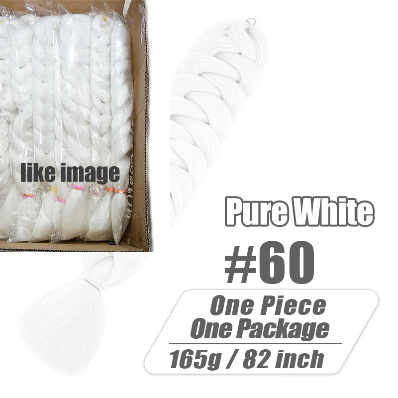 82 Inch Long Kanekalon Jumbo Braiding Hair Synthetic Braids Crochet Hair Extensions 165g Pre Stretched Braid