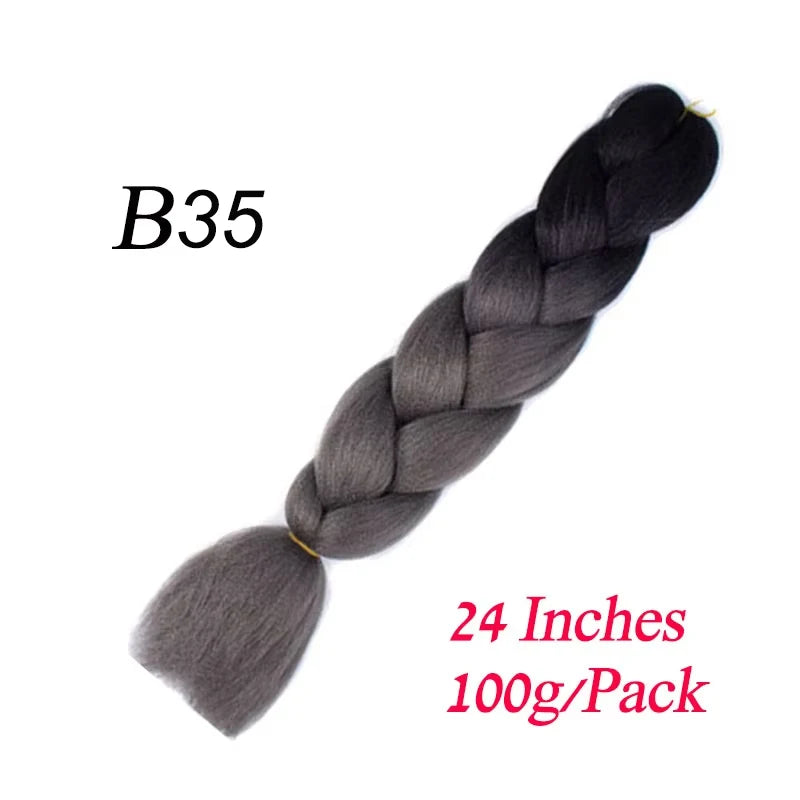 Synthetic Braiding Hair Pre Stretched Jumbo Braid Hair Extensions 24 inch  Kanekalon Hair For African Braids 100g