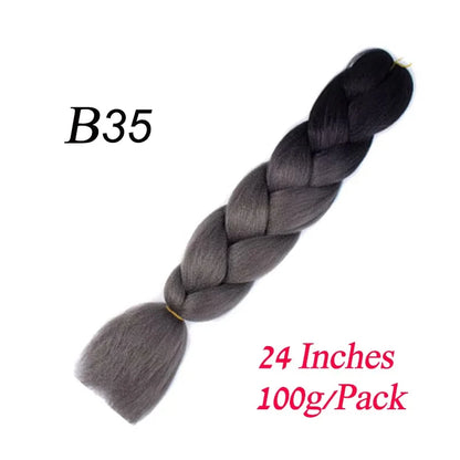 Synthetic Braiding Hair Pre Stretched Jumbo Braid Hair Extensions 24 inch  Kanekalon Hair For African Braids 100g