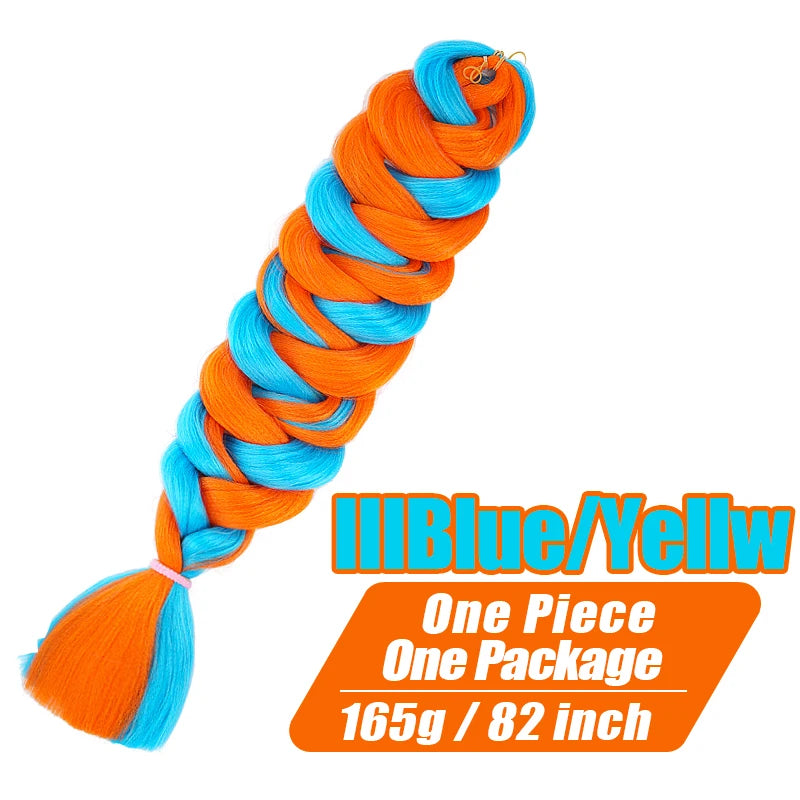 82 Inch Long Kanekalon Jumbo Braiding Hair Synthetic Braids Crochet Hair Extensions 165g Pre Stretched Braid