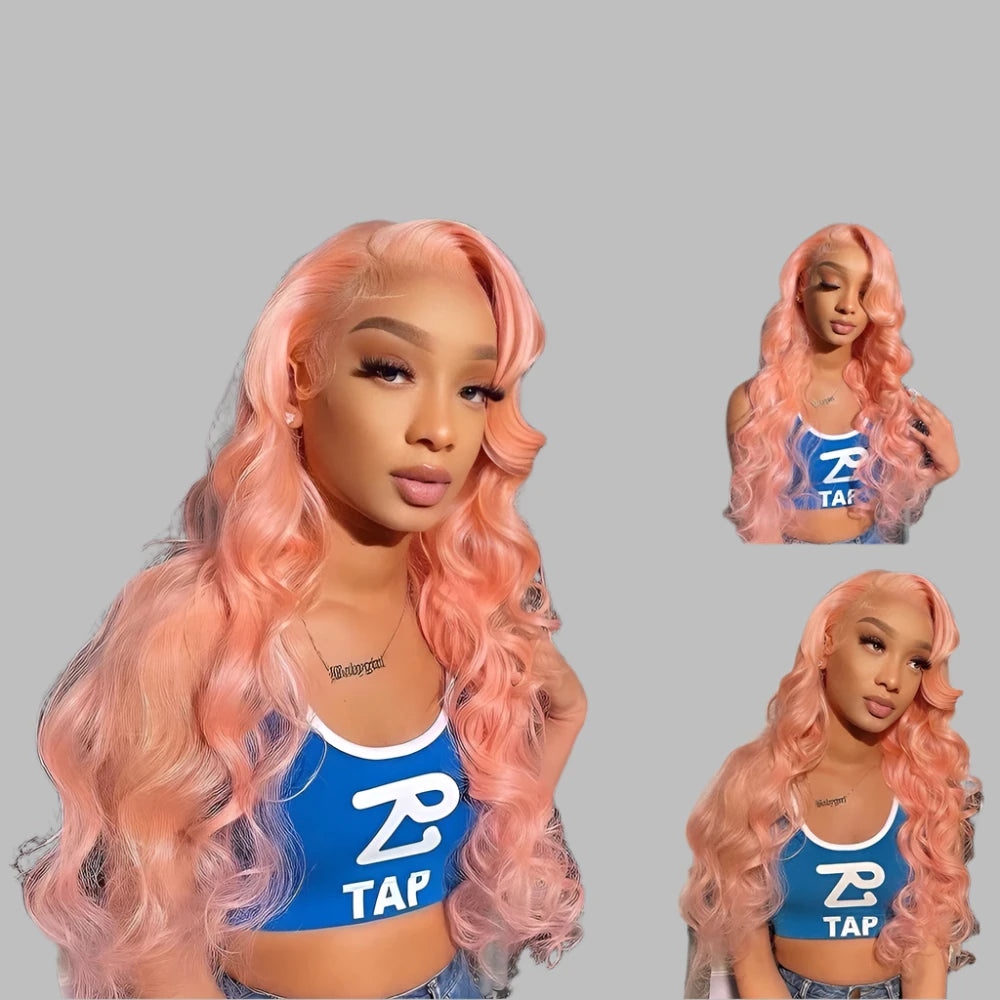 Light Pink 13x6 HD Lace Front Wig Body Wave Wigs 613 Yellow Colored 13x4 HD Lace Front Blonde Human Hair Wigs