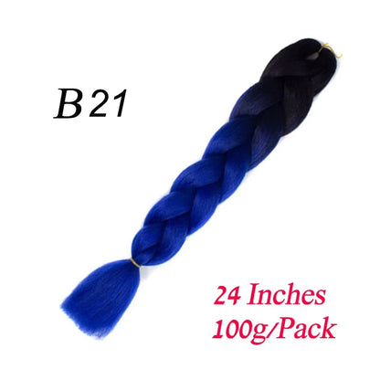 Synthetic Braiding Hair Pre Stretched Jumbo Braid Hair Extensions 24 inch  Kanekalon Hair For African Braids 100g
