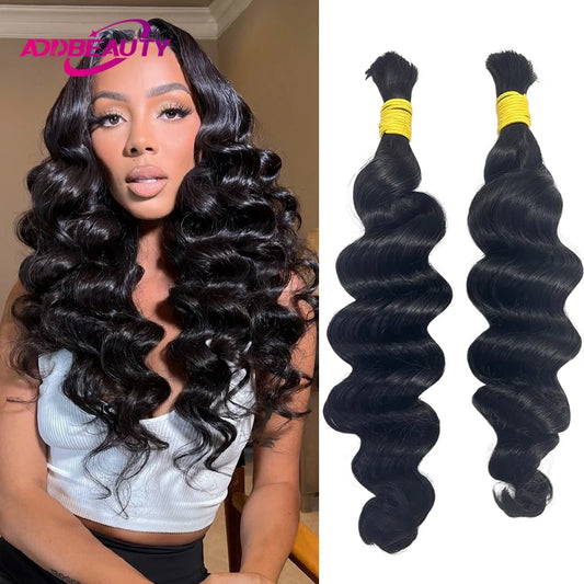 Loose Deep Human Braiding Hair 100g/pc Natural Black Curly Bulk Human Hair for Braiding No Weft Unprocessed Brazilian Human Hair