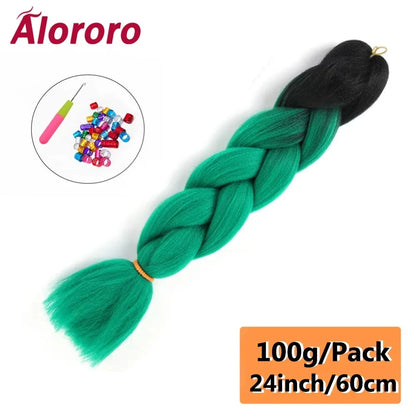 24 Inch Jumbo Braids for Hair Extensions Purple Synthetic Braiding Hair Accessories 100G/Pack Women DIY Hair for Crochet Braid