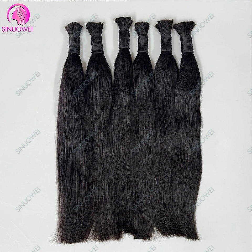 3 Bundles Braiding Bulk 100% Human Hair Bone Straight Unprocessed Human Hair Extensions 1/3 Bundles Brazilian Hair For Braiding