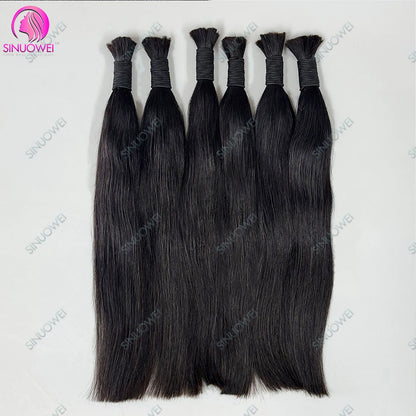 3 Bundles Braiding Bulk 100% Human Hair Bone Straight Unprocessed Human Hair Extensions 1/3 Bundles Brazilian Hair For Braiding