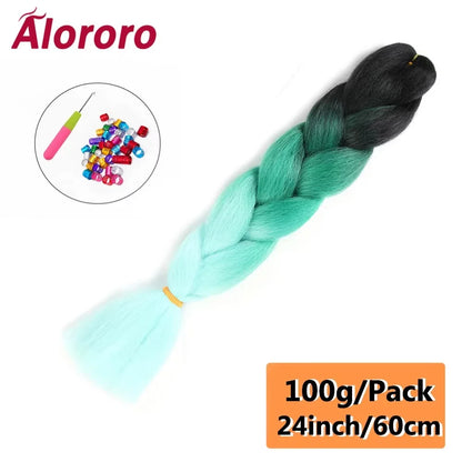 24 Inch Jumbo Braids for Hair Extensions Purple Synthetic Braiding Hair Accessories 100G/Pack Women DIY Hair for Crochet Braid