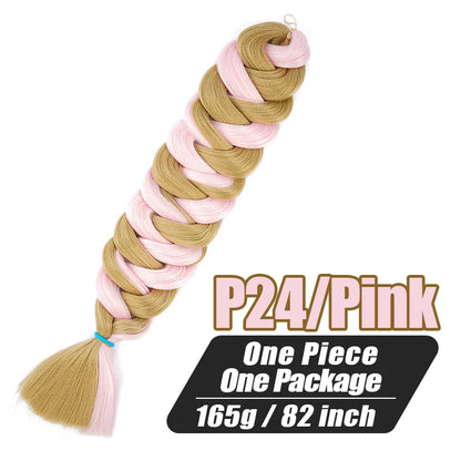 82 Inch Long Kanekalon Jumbo Braiding Hair Synthetic Braids Crochet Hair Extensions 165g Pre Stretched Braid