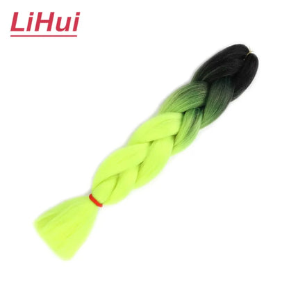 24 Inches Synthetic Braiding Hair Jumbo Braid Ombre Jumbo Hair Extension For Women DIY Hair Braids Purple Pink Yellow Gray