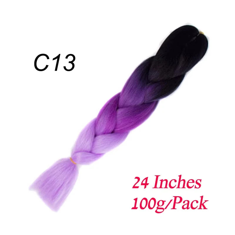 Synthetic Braiding Hair Pre Stretched Jumbo Braid Hair Extensions 24 inch  Kanekalon Hair For African Braids 100g