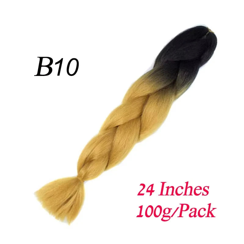 Synthetic Braiding Hair Pre Stretched Jumbo Braid Hair Extensions 24 inch  Kanekalon Hair For African Braids 100g