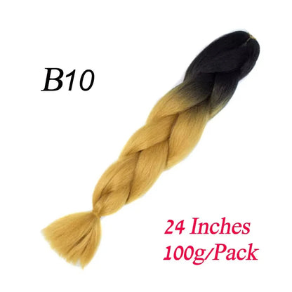 Synthetic Braiding Hair Pre Stretched Jumbo Braid Hair Extensions 24 inch  Kanekalon Hair For African Braids 100g