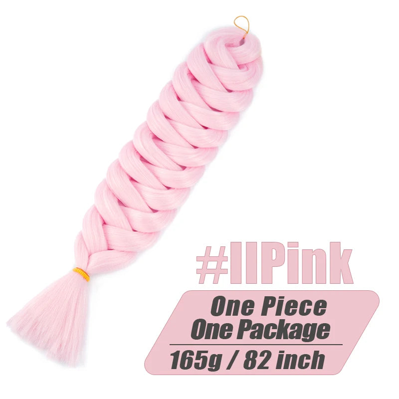 82 Inch Long Kanekalon Jumbo Braiding Hair Synthetic Braids Crochet Hair Extensions 165g Pre Stretched Braid