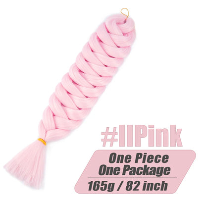 82 Inch Long Kanekalon Jumbo Braiding Hair Synthetic Braids Crochet Hair Extensions 165g Pre Stretched Braid