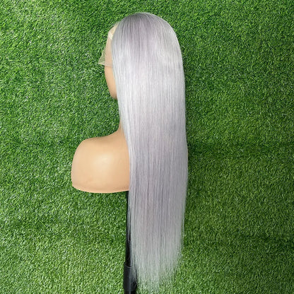 Grey 613 Colored 13x6 Transparent Lace Frontal Wigs Human Hair Wig Brazilian Remy Hair Glueless Full Lace Wigs