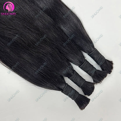 3 Bundles Braiding Bulk 100% Human Hair Bone Straight Unprocessed Human Hair Extensions 1/3 Bundles Brazilian Hair For Braiding