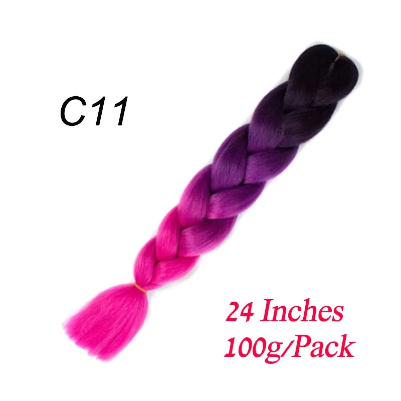 Synthetic Braiding Hair Pre Stretched Jumbo Braid Hair Extensions 24 inch  Kanekalon Hair For African Braids 100g