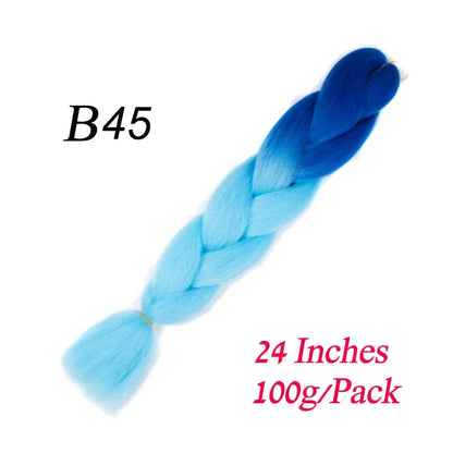 Synthetic Braiding Hair Pre Stretched Jumbo Braid Hair Extensions 24 inch  Kanekalon Hair For African Braids 100g