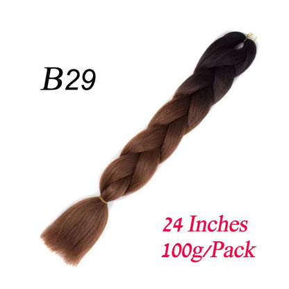 Synthetic Braiding Hair Pre Stretched Jumbo Braid Hair Extensions 24 inch  Kanekalon Hair For African Braids 100g