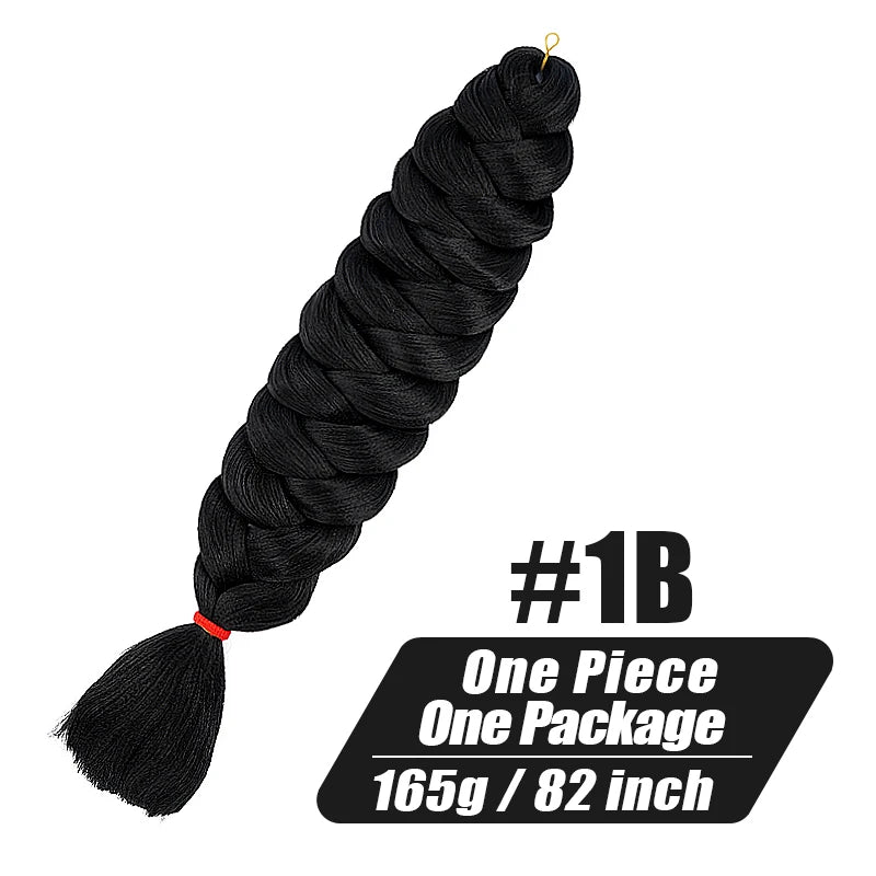 82 Inch Long Kanekalon Jumbo Braiding Hair Synthetic Braids Crochet Hair Extensions 165g Pre Stretched Braid