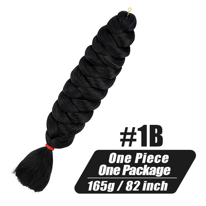 82 Inch Long Kanekalon Jumbo Braiding Hair Synthetic Braids Crochet Hair Extensions 165g Pre Stretched Braid