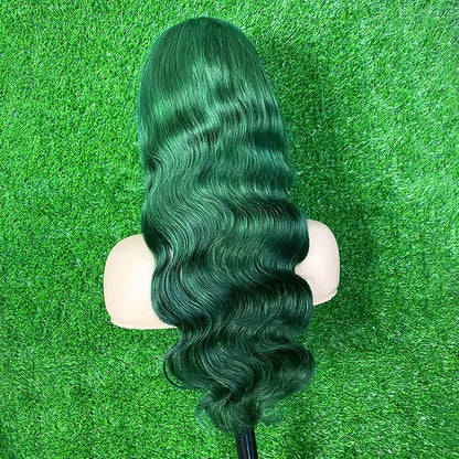 Green 13x6 HD Transparent Lace Front Wig Body Wave Wigs 613 Colored 13x4 Lace Front Blonde Human Hair Wigs