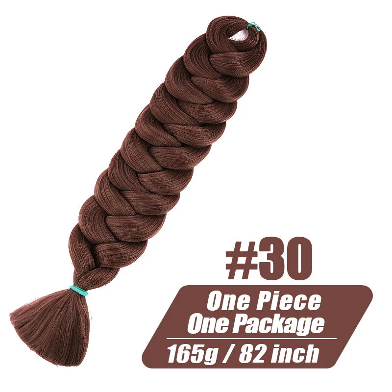 82 Inch Long Kanekalon Jumbo Braiding Hair Synthetic Braids Crochet Hair Extensions 165g Pre Stretched Braid