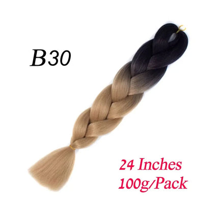 Synthetic Braiding Hair Pre Stretched Jumbo Braid Hair Extensions 24 inch  Kanekalon Hair For African Braids 100g