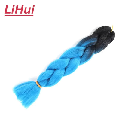 24 Inches Synthetic Braiding Hair Jumbo Braid Ombre Jumbo Hair Extension For Women DIY Hair Braids Purple Pink Yellow Gray