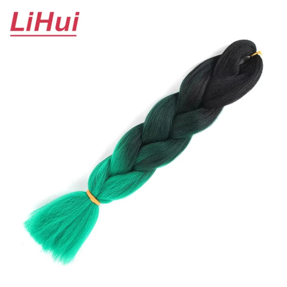 24 Inches Synthetic Braiding Hair Jumbo Braid Ombre Jumbo Hair Extension For Women DIY Hair Braids Purple Pink Yellow Gray