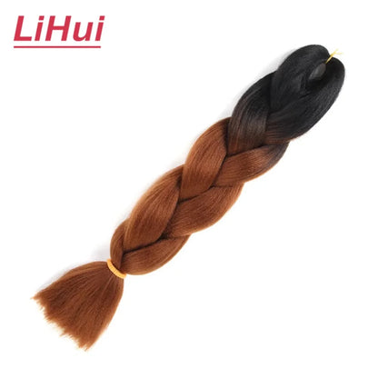 24 Inches Synthetic Braiding Hair Jumbo Braid Ombre Jumbo Hair Extension For Women DIY Hair Braids Purple Pink Yellow Gray