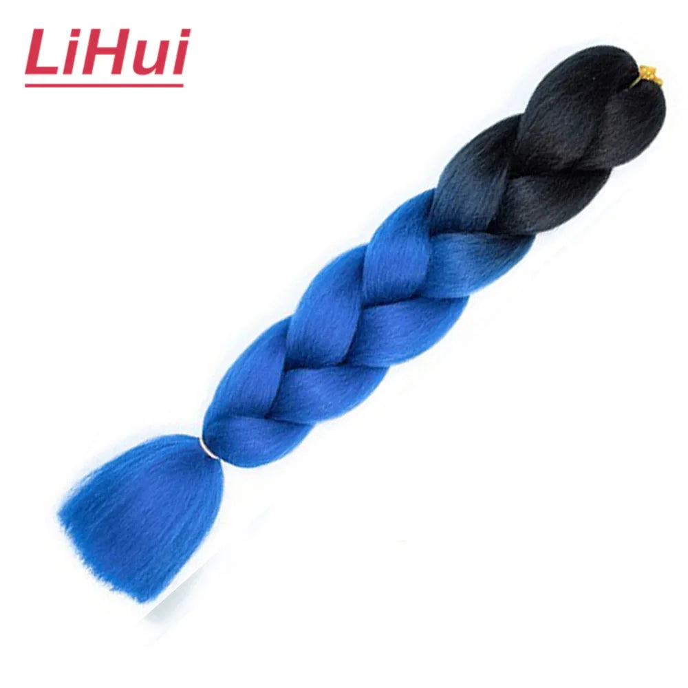 24 Inches Synthetic Braiding Hair Jumbo Braid Ombre Jumbo Hair Extension For Women DIY Hair Braids Purple Pink Yellow Gray